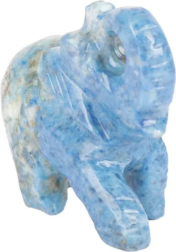 Miniatura 2 de GEMHUB Estatua de elefante con piedras preciosas de lapislázuli – aproximadamente 220.00 qt. Estatua decorativa tallada a mano