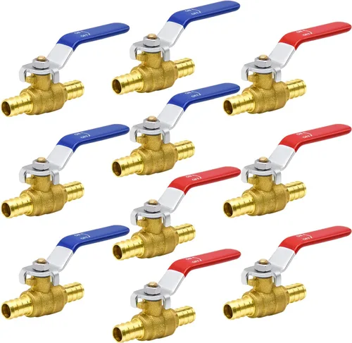 Miniatura 11 de 4 válvulas de bola PEX, válvula de bola de cierre de puerto completo de latón PEX de 3/4 pulgadas, válvula de bola de cierre de puerto completo