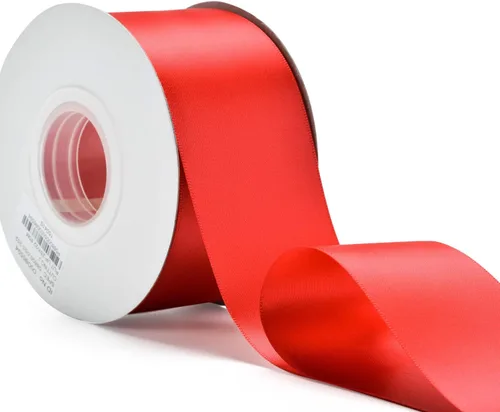 Miniatura 2 de YAMA - Cinta de satén de doble cara - 5 cm 23 m para rollos de cintas de regalo, rojo