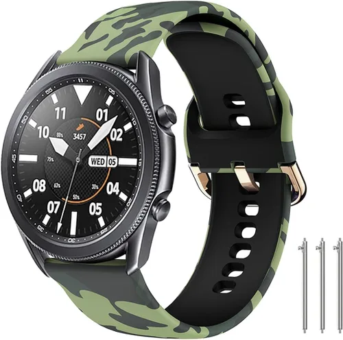 Miniatura 17 de Correa de reloj floral de 0.866 pulgadas compatible con Samsung Galaxy Watch 3 de 1.772 pulgadas/Gear S3 Frontier/Classic, correa de silicona