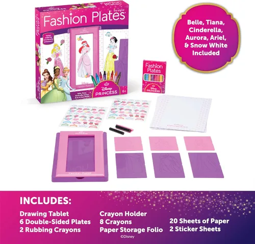 Miniatura 7 de Fashion Plates Disney Princess - Kit de dibujo para mezclar y combinar, artes y manualidades, colorear, suministros de arte, suministros