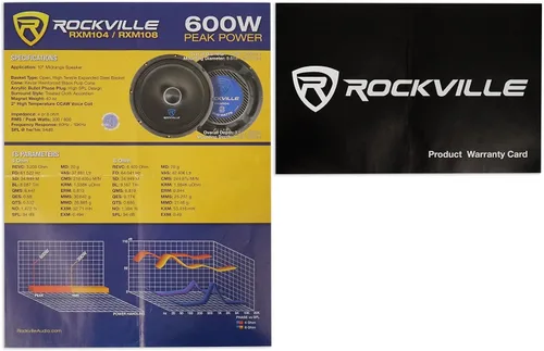Miniatura 9 de Rockville RXM104 10" 600 vatios 4 ohmios SPL altavoz de bajo medio de rango medio para automóvil con bala