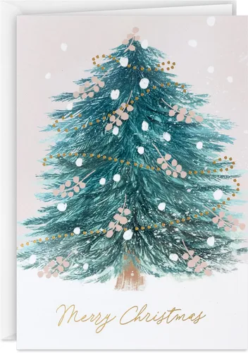 Miniatura 8 de Hallmark Surtido de tarjetas de Navidad en caja boho (16 tarjetas y sobres) rosa pastel, morado, verde esmeralda, paloma
