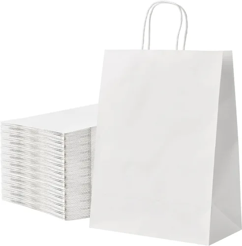 Miniatura 16 de RACETOP Bolsas de Papel Marrón Grandes con Asas al Por Mayor 100 Piezas 16x6x12 Pulgadas Bolsas de Regalo al Por Mayor, Bolsas de Papel Kraft Marrón