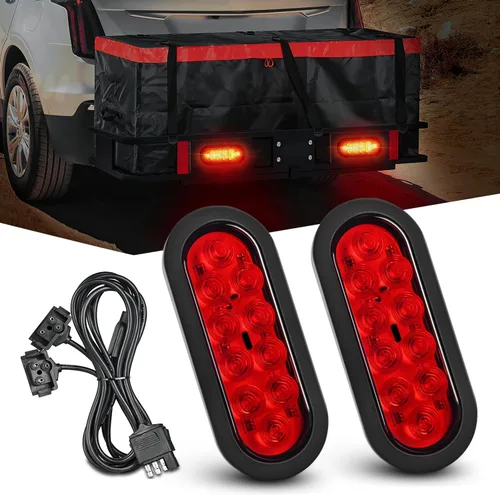 Miniatura 15 de Nilight Barra de luz trasera para remolque con señales de giro, parada y marcha atrás 3 en 1, luces de freno 2 paquetes, 9 pulgadas, 100 LED rojo