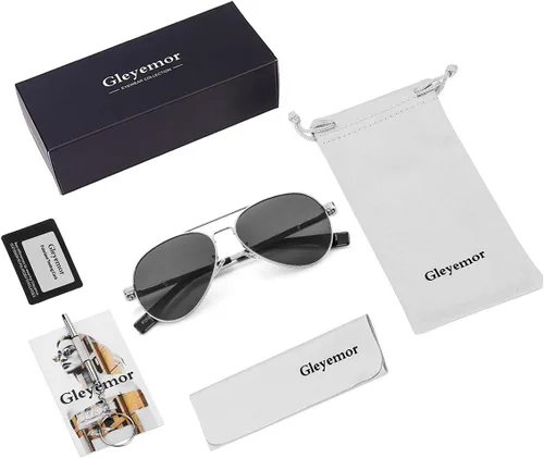 Miniatura 74 de Gleyemor Lentes de sol polarizados estilo aviador para niños y niñas, jóvenes, adolescentes, dos tamaños de 1.969 in y 2.047 in