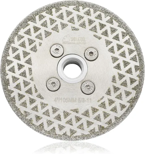 SHDIATOOL Disco abrasivo de diamante de 4 pulgadas para muela de corte de diamante recubierta de un solo lado de mármol de granito con eje de 5/8