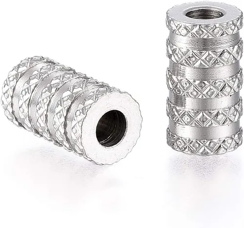 Miniatura 21 de Fashewelry - 100 cuentas espaciadoras de agujero grande de acero inoxidable en forma de barril de 6x6 mm, cuentas ovaladas de metal pulido liso