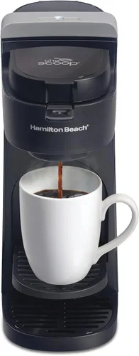 Miniatura 2 de Hamilton Beach The Scoop - Cafetera de una sola porción y cafetera de molido rápido para tazas de 8 a 14 onzas, se prepara en minutos, negro