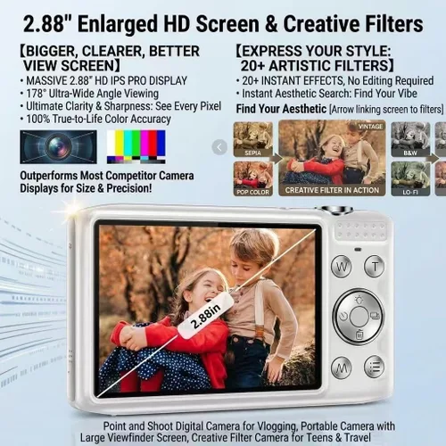 Miniatura 8 de Cámara digital de 58 MP de video 4K, cámara de enfoque automático COOPIC C600 para apuntar y disparar con antivibración para vlogging, viajes