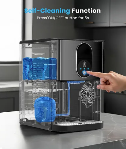 Miniatura 5 de Máquina de hielo de pepita para encimera, máquina de hielo de pepita de 44 libras/24 horas, máquina de hielo de pellets masticables con dispensador