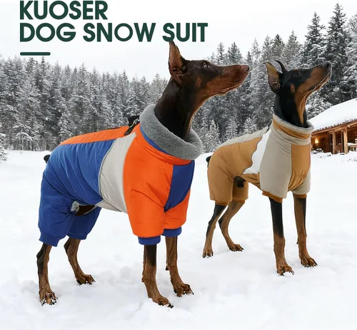 Miniatura 8 de Kuoser - Abrigo completo para perro - Abrigo cálido de invierno con chaqueta reflectante y arnés incorporado para perros pequeños - Adecuado