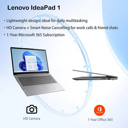 Miniatura 6 de Lenovo IdeaPad 2025 Laptop delgada y ecológica FHD de 15.6 pulgadas, Intel 10-Core i5-1335U (Beat Ryzen 7 7730U), Office 365 para la Web, 8 GB