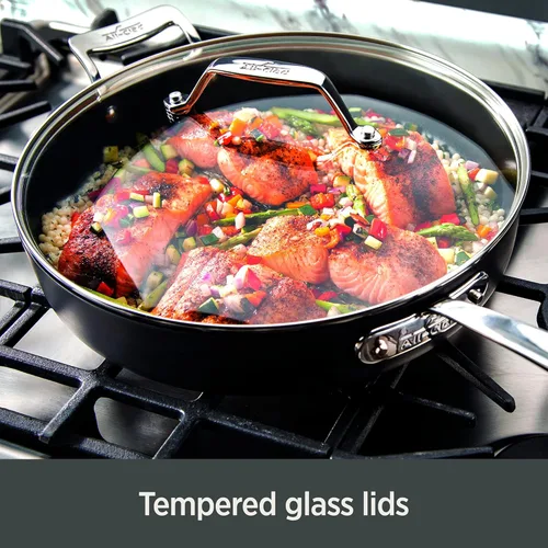 Miniatura 7 de All-Clad Essentials - Colador antiadherente anodizado duro de 7 cuartos de galón, apto para horno, colador de pasta con asa, ollas y sartenes