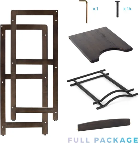 Miniatura 6 de Soporte para jarra de agua de 5 galones con estantes superiores, soporte dispensador de agua de madera maciza natural de 31 pulgadas de alto