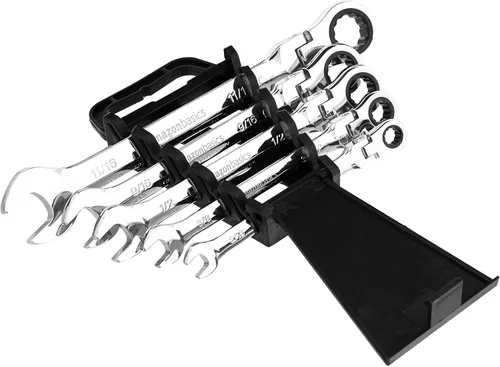 Miniatura 2 de Amazon Basics Juego de llaves de trinquete, cabezal flexible SAE flexible, 5 piezas