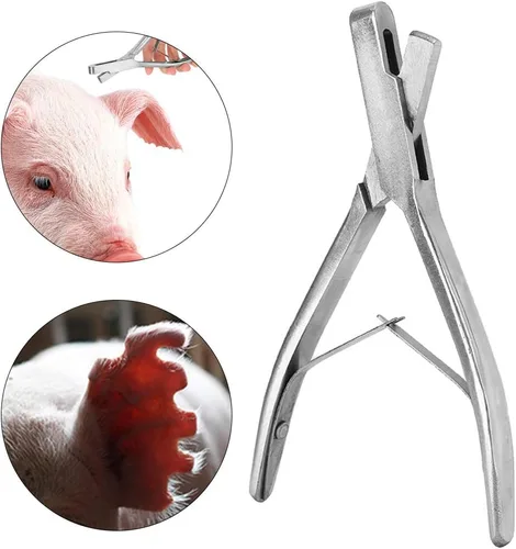 Miniatura 4 de Muesca de oreja de animal, alicates de acero inoxidable, orejas de cerdo en forma de U, alicates para marcado, pinzas para marca de oreja