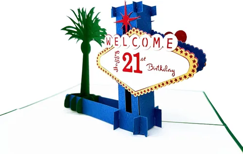 Miniatura 9 de iGifts And Cards Fabulous - Tarjeta emergente de cumpleaños de Las Vegas 21 – Celebración de hito, regalo de edad legal, felicitaciones, regalo