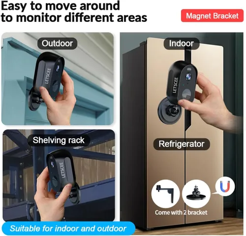 Miniatura 6 de LETSCEE Cámaras para Seguridad del Hogar Interior y Exterior, Cámaras de Seguridad Inalámbricas para Exteriores con Batería Recargable y WiFi