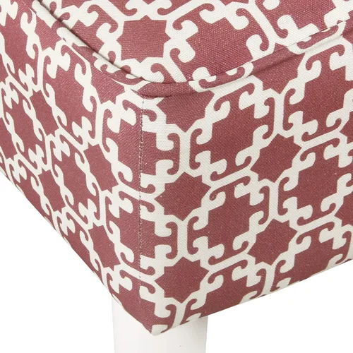 Miniatura 6 de HomePop Silla deslizadora sin brazos moderna juvenil, celosía rosa y blanca