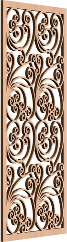 Miniatura 169 de 9 3/8"W x 24 3/8"H x 1/4"T Marilla Decorativos Paneles de Pared de Madera Calado, Abedul
