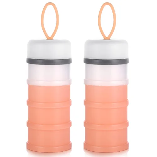 Accmor - 2 unidades de dispensador de fórmula para bebés para llevar, dispensador de fórmula apilable, contenedor de fórmula para llevar, contenedor