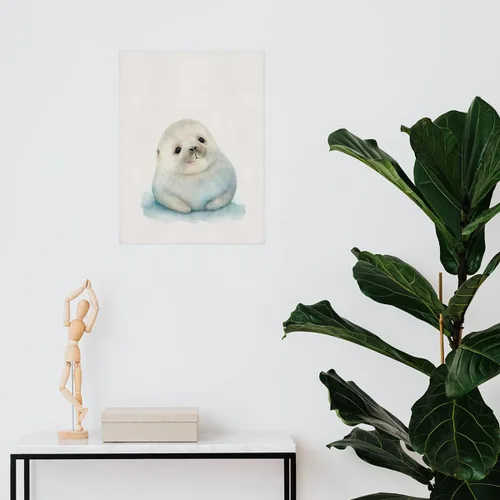 Miniatura 2 de Baby Seal - Arte de pared de animales árticos, decoración de guardería para bebé, niño, habitación de niños, 11 x 14 pulgadas Sello para bebé
