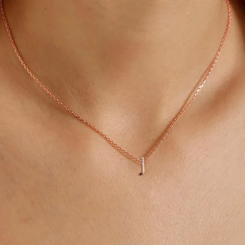 Miniatura 2 de MONOOC - Collares con inicial minúscula para mujeres y niñas, chapado en oro de 14 quilates, minimalista personalizado con nombre con monograma