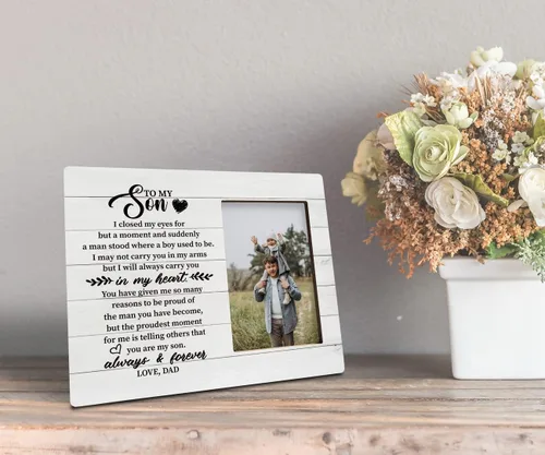 Miniatura 5 de Placa de Regalo con Foto para Hijo, El Momento Más Orgulloso para Mí es Decirle a Otros que Eres Mi Hijo, Placa de Regalo con Foto en Marco