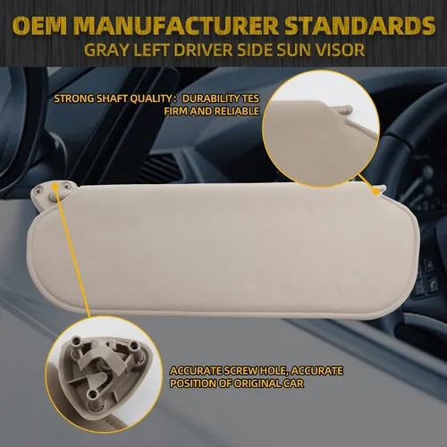 Miniatura 4 de Dasbecan Parasol gris para lado izquierdo del conductor compatible con Chevrolet Express GMC Savana 1500 2500 3500 4500 1999-2019 Reemplaza#