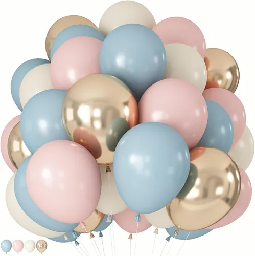 Miniatura 20 de Globos azules y naranjas, globos azul marino verde azulado de 12 pulgadas con globo plateado metálico para niños y niñas, cumpleaños, Acción