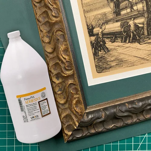 Miniatura 6 de LINECO Adhesivo de PVA, pegamento para marcos de fotos, madera o MDF, se seca transparente y flexible, 1 galón, ideal para enmarcar tableros