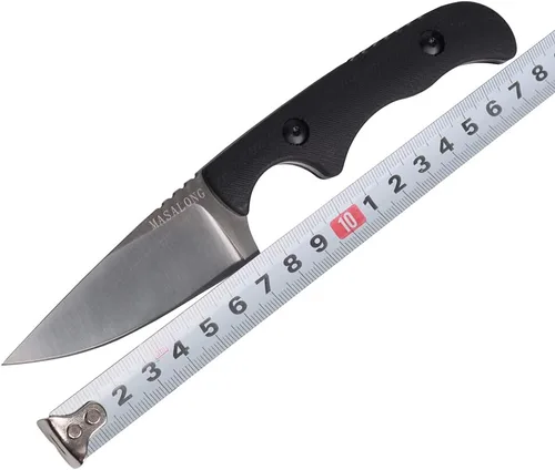 Miniatura 2 de MASALONG kni232 EDC 9Cr14MOV Cuchillo de acero inoxidable duro Cuchillos de hoja fija para acampar (punta pequeña A)