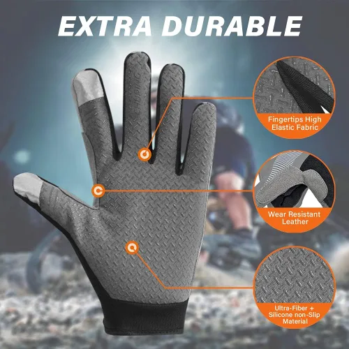 Miniatura 4 de FUDOSAN Guantes de ciclismo para pantalla táctil, guantes de entrenamiento para gimnasio, transpirables, antideslizantes, guantes de fitness