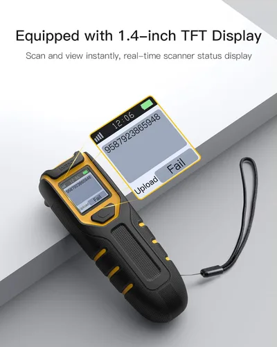 Miniatura 3 de Inateck Escáner de Código de Barras Inalámbrico, Escáner de Código de Barras Bluetooth Portátil con Pantalla, Escáner de Código de Barras 1D 2D QR