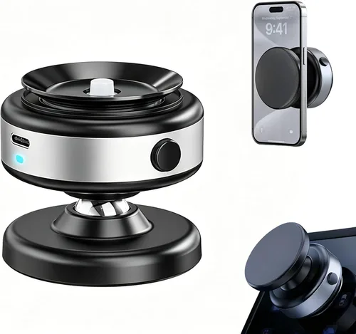Miniatura 10 de Soporte magnético de vacío eléctrico para teléfono, soporte de ventosa inteligente con sello automático con imán N55, soporte manos libres ajustable
