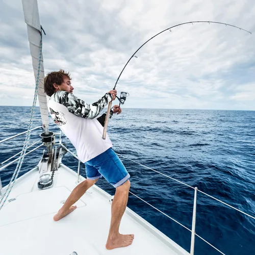 Miniatura 49 de Palmyth - Camiseta de pesca para hombre, con manga larga, protección solar ultravioleta FPU 50+, con bolsillo