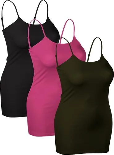 Miniatura 299 de Emmalise Camisola larga casual básica para mujer, con tirantes ajustables, top en capas