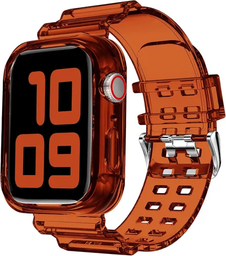 Miniatura 63 de DABAOZA - Correa compatible con Apple Watch de 49 mm, 46 mm, 45 mm, 44 mm, 42 mm, 41 mm, 40 mm, 38 mm, con protector, correa de TPU brillante
