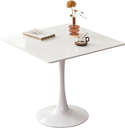 Miniatura 10 de Mesa de Comedor Tulip Redonda para 2, Mesa Moderna de Mediados de Siglo con Pedestal de Metal Resistente para Cocina, Bistró, Café, Ocio