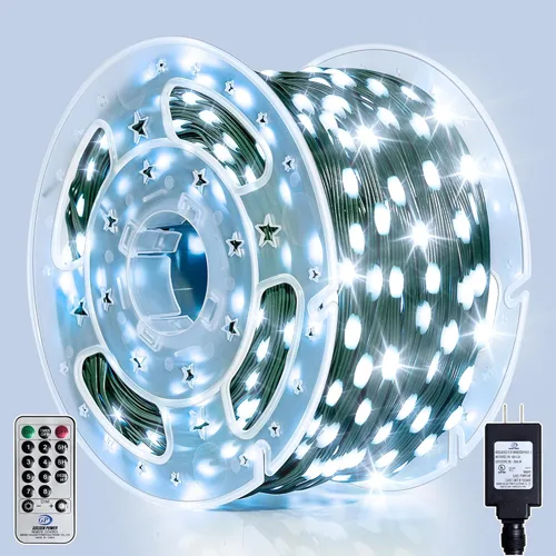 Miniatura 9 de Luces de Navidad para exteriores, 600 LEDs 59.99 m de luces de Navidad para árbol, impermeables IP67, 11 modos, luces festivas cálidas y Cable