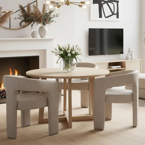 Miniatura 69 de HNY Silla moderna de cocina y comedor de estilo barril, silla de acento tapizada en cuero sintético PU con brazo, silla de lado de 47 cm de ancho