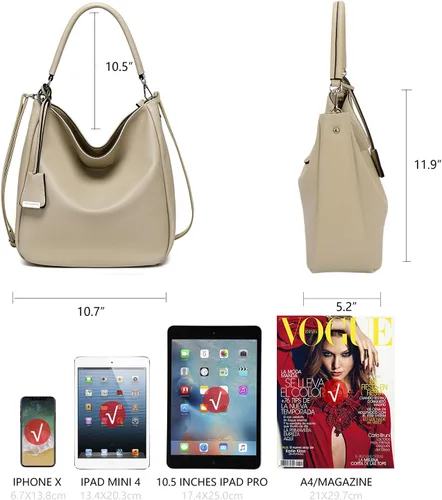 Miniatura 6 de DAVIDJONES - Bolso tipo Hobo de piel sintética suave para mujer, bolso cruzado mediano, bolso de hombro con asa superior, Bolso Hobo clásico simple