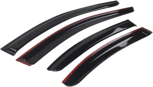 Miniatura 9 de IKON MOTORSPORTS - Visera de ventana compatible con Nissan Maxima 2009-2015, estilo delgado, ahumado acrílico teñido y semitransparente, protector