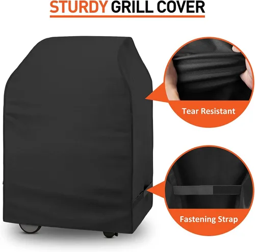 Miniatura 4 de Arcedo Cubierta pequeña para parrilla al aire libre de 32 pulgadas, resistente al agua, 2 quemadores, cubierta de barbacoa de gas, compatible