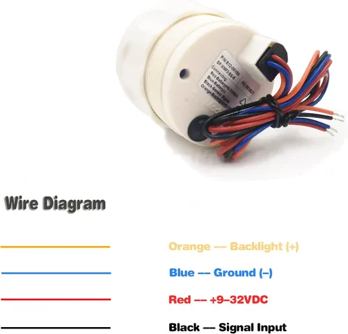 Miniatura 4 de Medidor de ajuste de barco de 52 mm IP68 impermeable 0-190ohm señal marino medidor de balance de ajuste de barco UP DN con indicador de inclinación