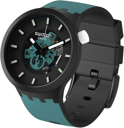 Miniatura 7 de Swatch Reloj de cuarzo biocerámico grande y audaz, Negro