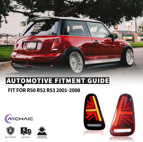 Miniatura 5 de Ensamble de Luces Traseras Archaic Compatible para Mini Cooper R50 R52 R53 2001-2007, Lámparas Traseras Union Jack para Mini Cooper Rojo