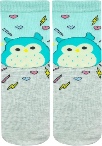 Miniatura 3 de Squishmallows Calcetines de algodón para niños, paquete de 3, paquete de 3, Squish Squish Squad para niñas, paquete de 3
