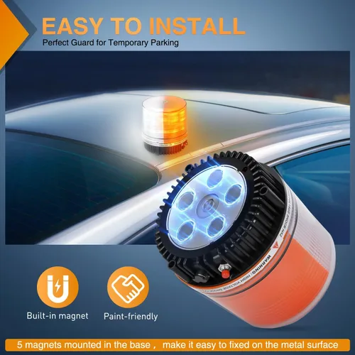 Miniatura 7 de Nilight 18 Luces Estroboscópicas LED Ámbar Blanco Inalámbricas Giratorias de Emergencia y Seguridad Luz Baliza Intermitente con Base de Montaje